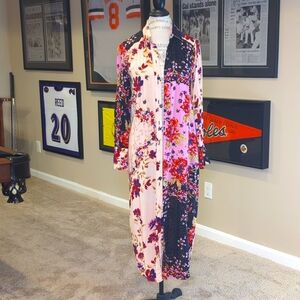 Split-hem Floral Midi button up dress or top